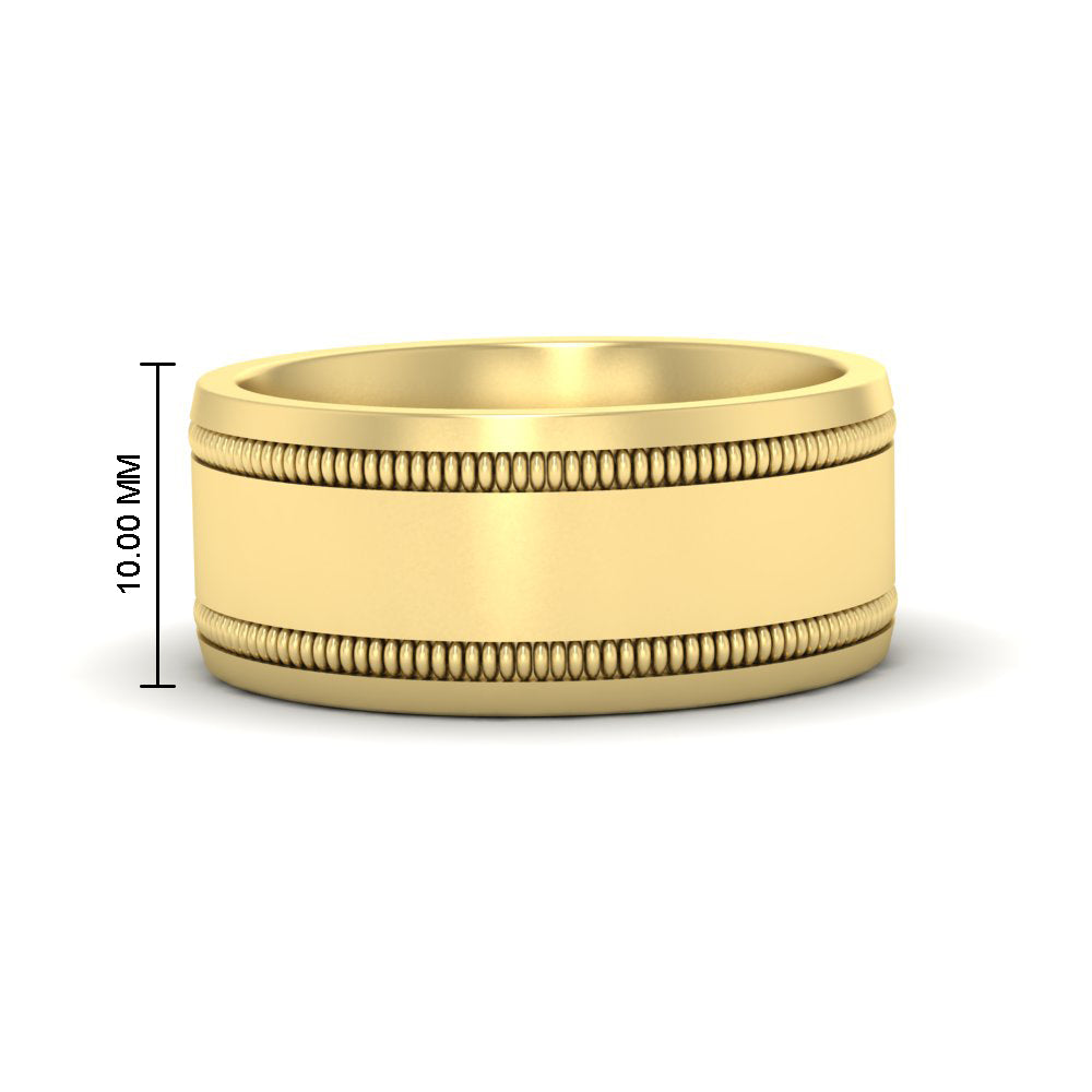 5 mm Mens Band Double Milgrain