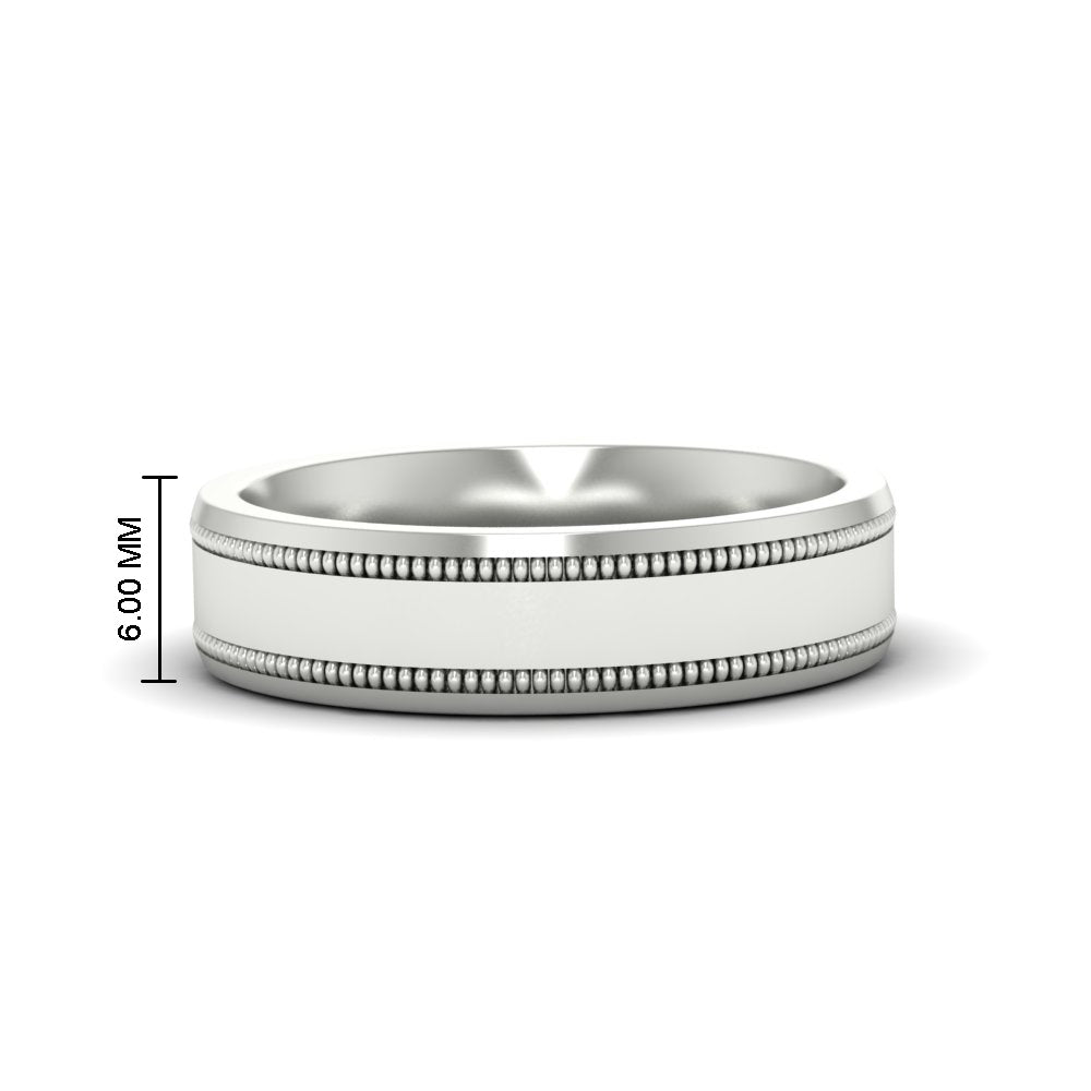 5 mm Mens Band Double Milgrain
