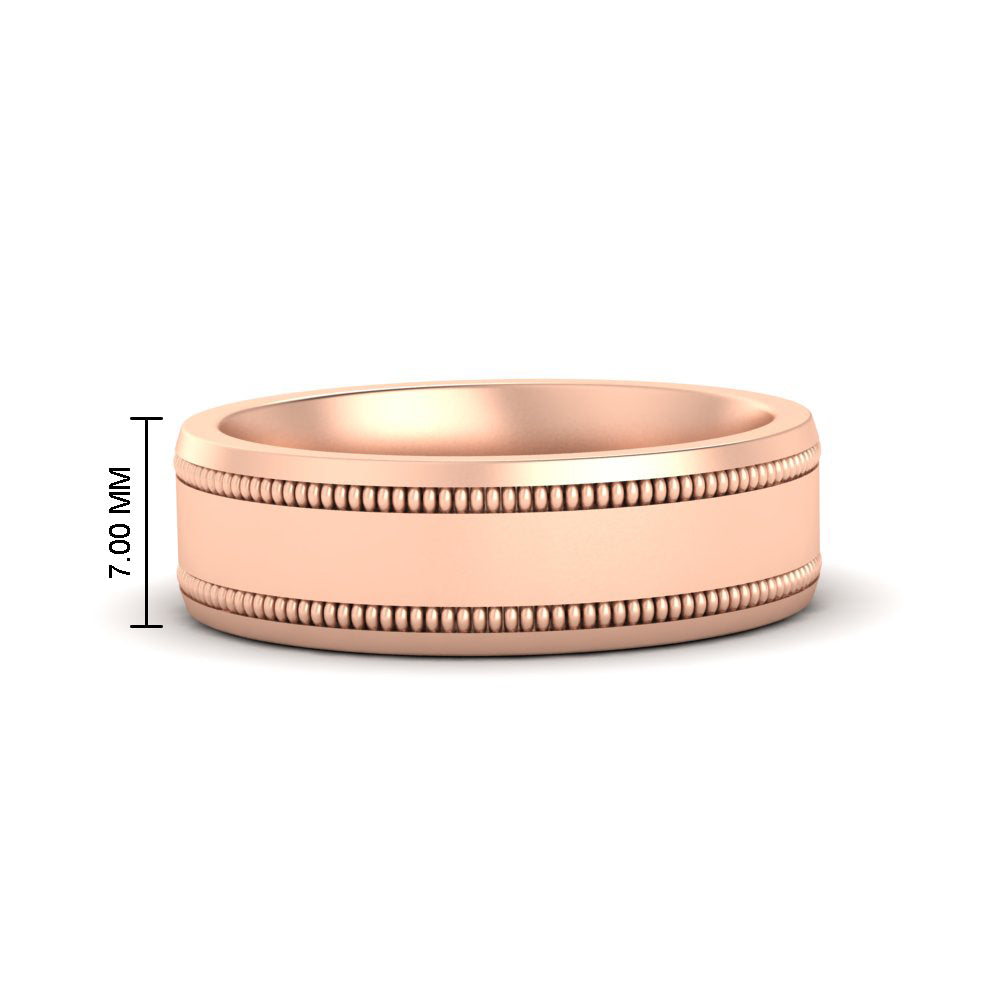 5 mm Mens Band Double Milgrain