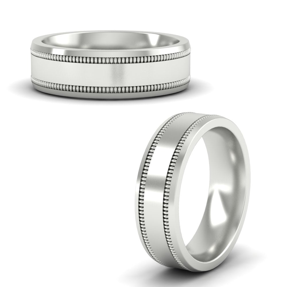 5 mm Mens Band Double Milgrain