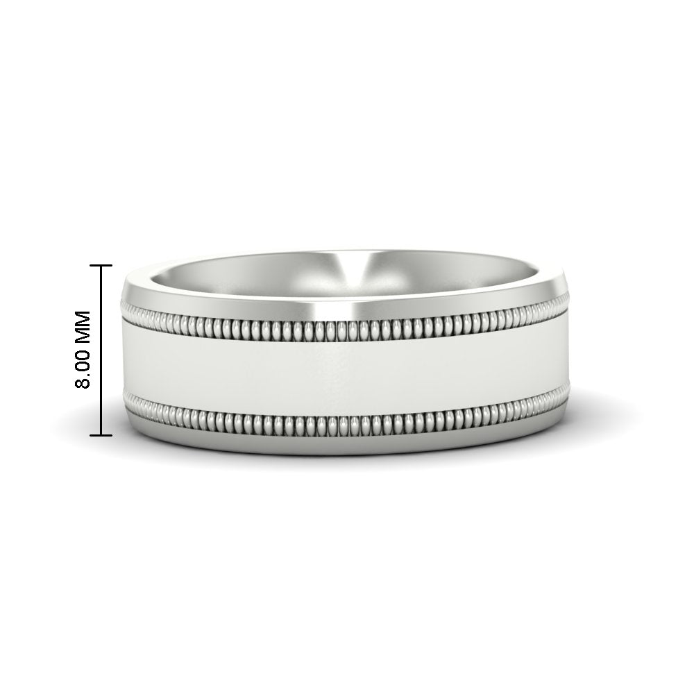 5 mm Mens Band Double Milgrain
