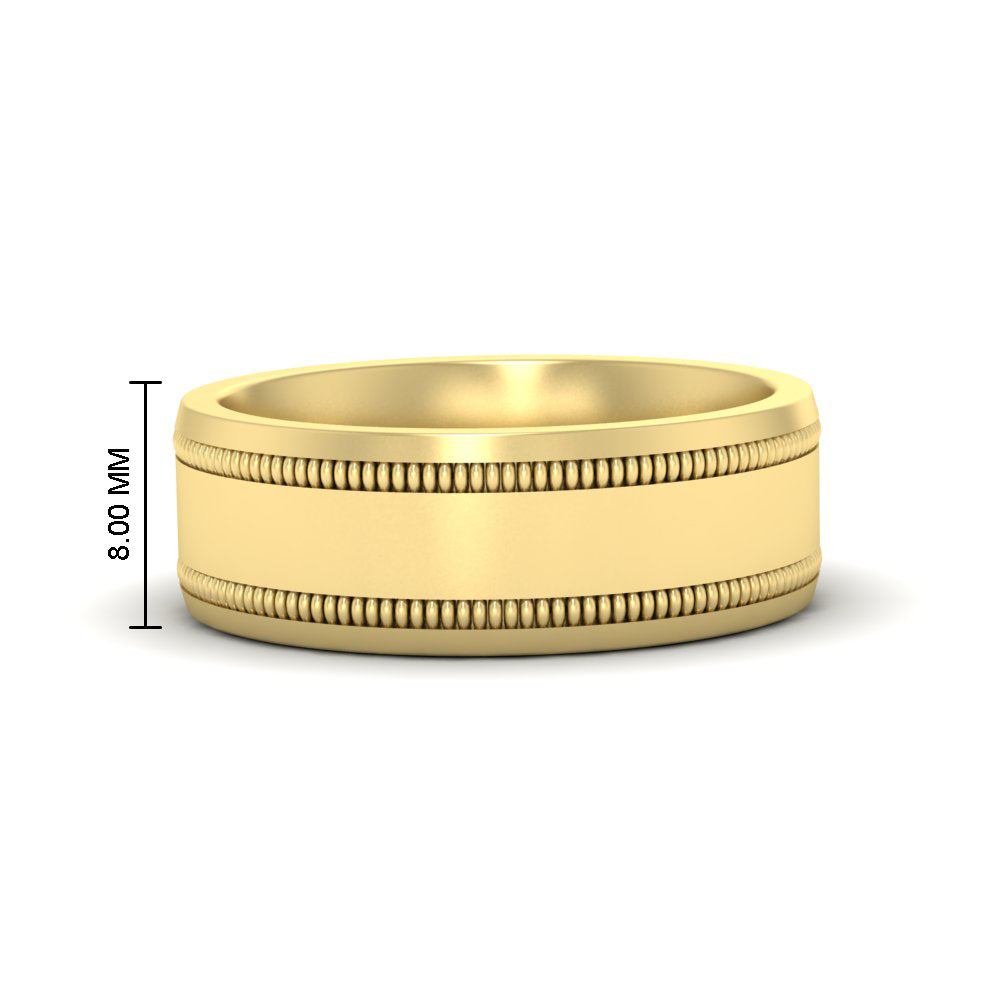 5 mm Mens Band Double Milgrain