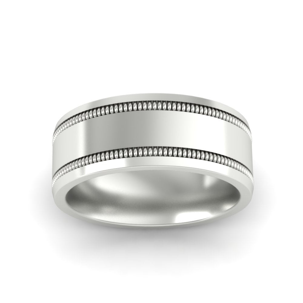 5 mm Mens Band Double Milgrain