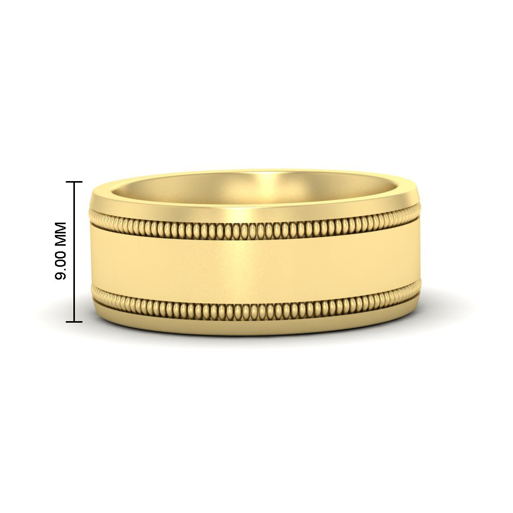5 mm Mens Band Double Milgrain