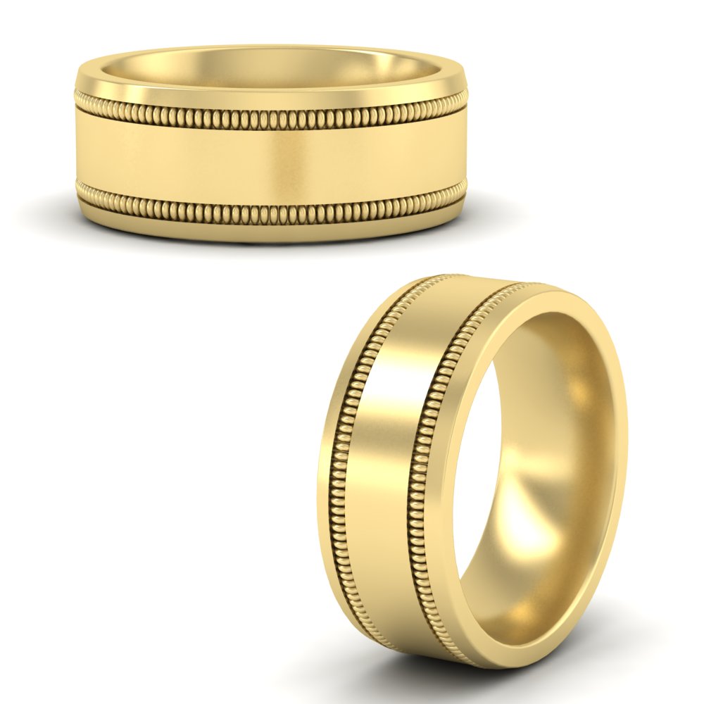 5 mm Mens Band Double Milgrain
