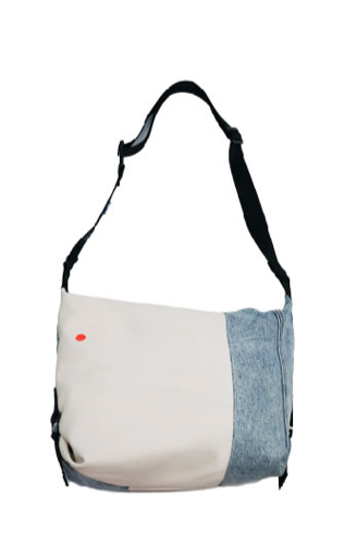 "Denim Square" Patchwork Crossbody Bag